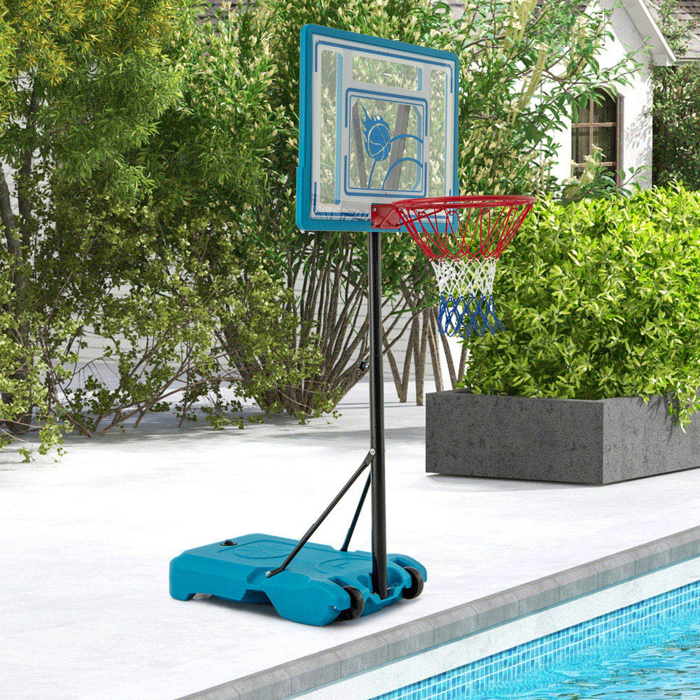 Costway Blue Swimming Pool Basketball Hoop Set Image 2