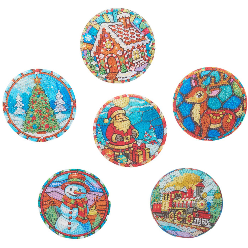 Stained Glass Diamond Xmas Coasters Kit Image 4