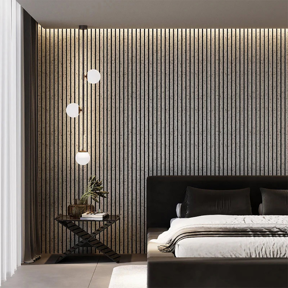 Britwall Beige and Gold Dot Design Linear Acoustic Wall Panel 2400 x 600 x 21mm 2 Pack Image 6