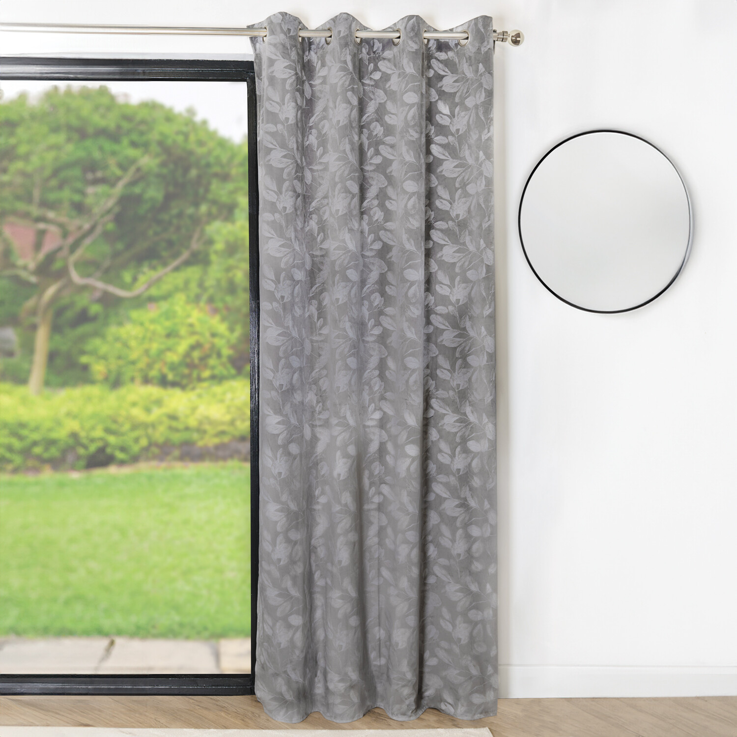 Serafina Velvet Panel CurtainGrey Image