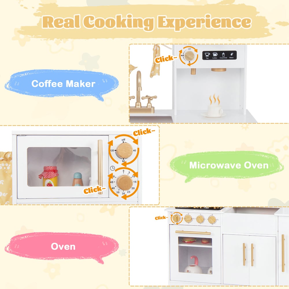 Costway Kids White Kitchen Playset Image 6