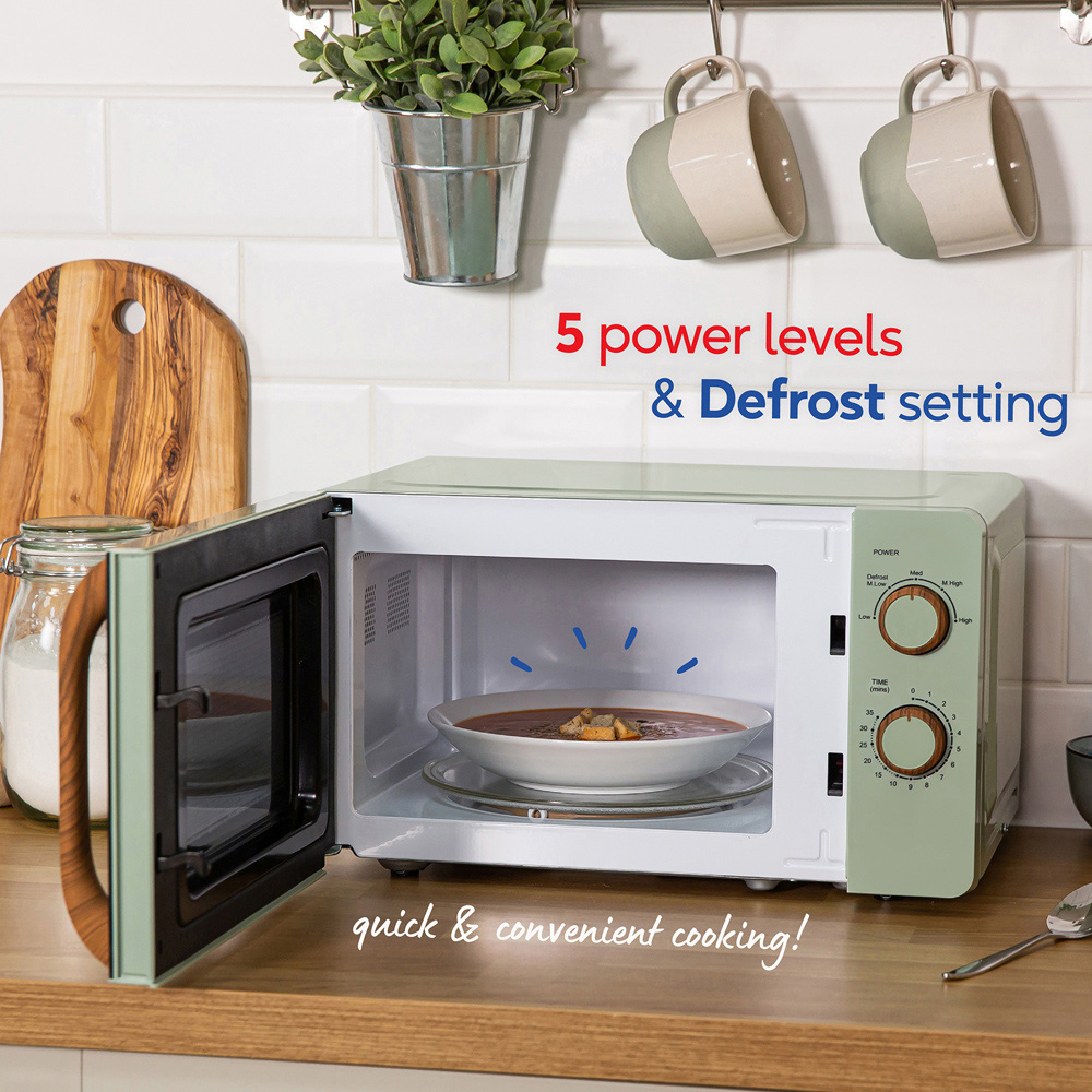 Russell Hobbs RHMM713MG-N Matt Green 17L Scandi Compact Manual Microwave 700W Image 7