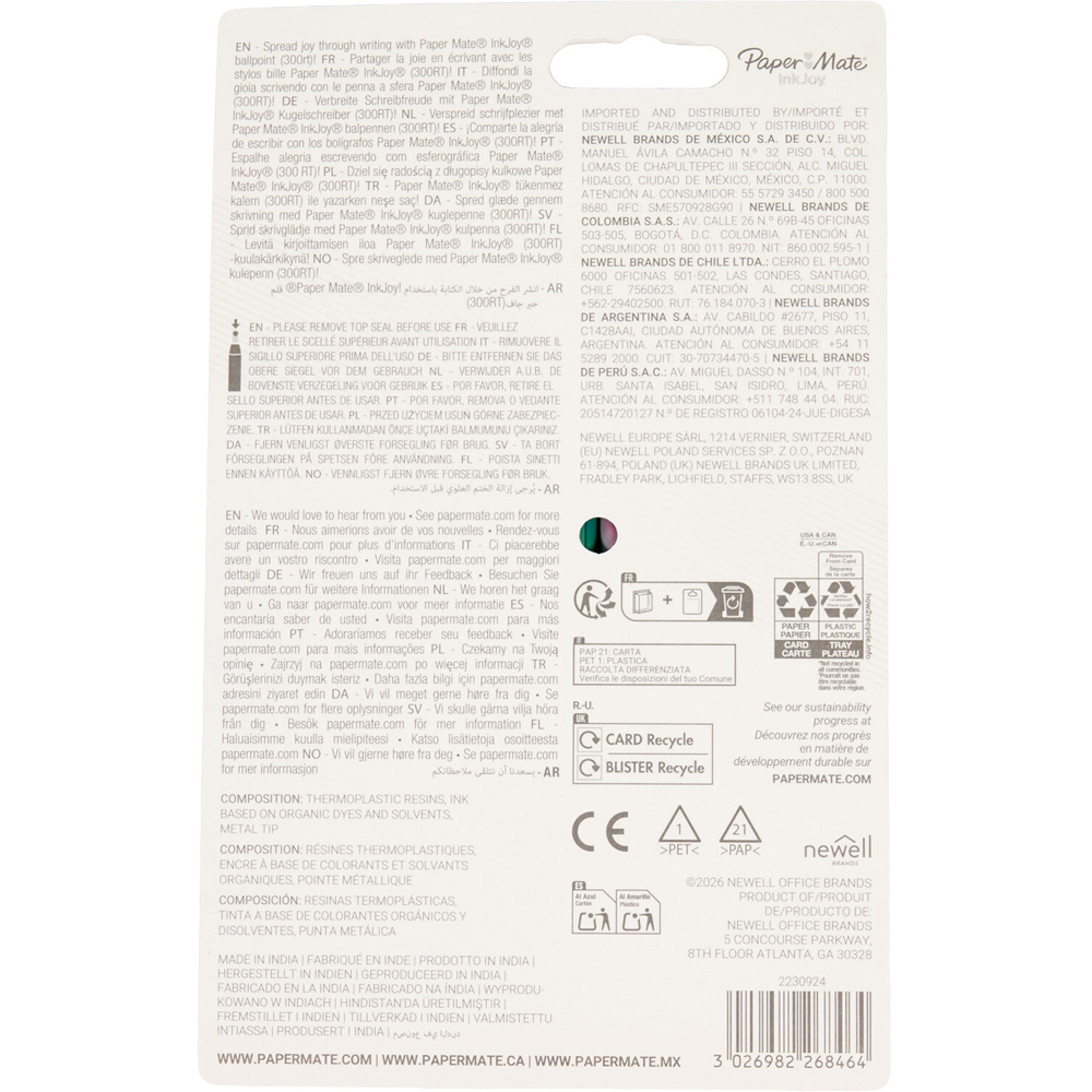 Pack of 6 Paper Mate Inkjoy Ballpoint Pens Image 2