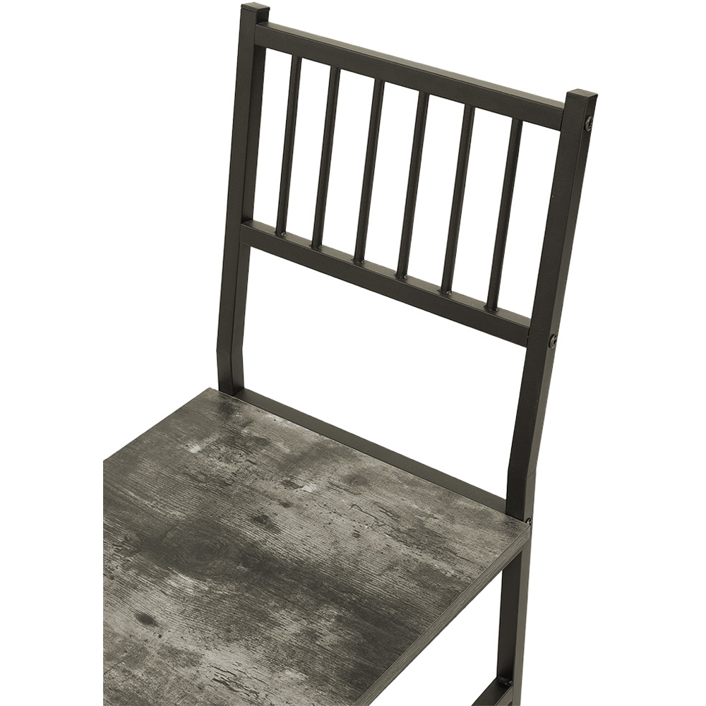 Living and Home 2 Seater Industrial-Style Dining Table Set Grey Image 6