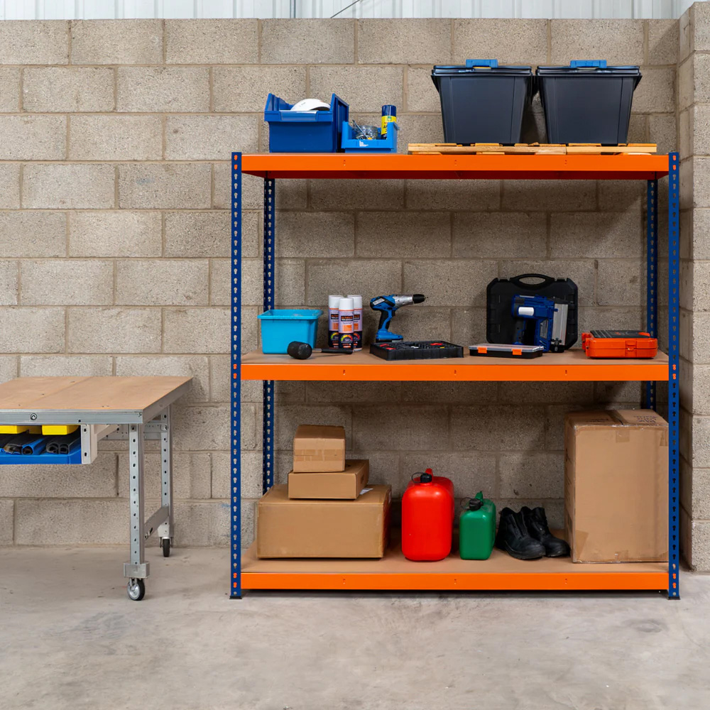 Monster Shop S Rax 3 Shelf Blue and Orange Shelving Unit Image 2