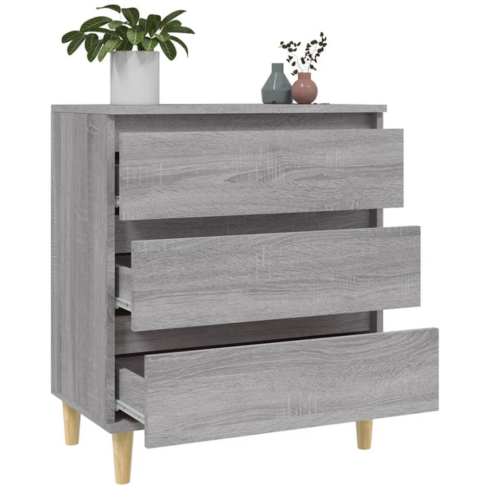 vidaXL 3 Drawer Grey Sonoma Sideboard Image 5