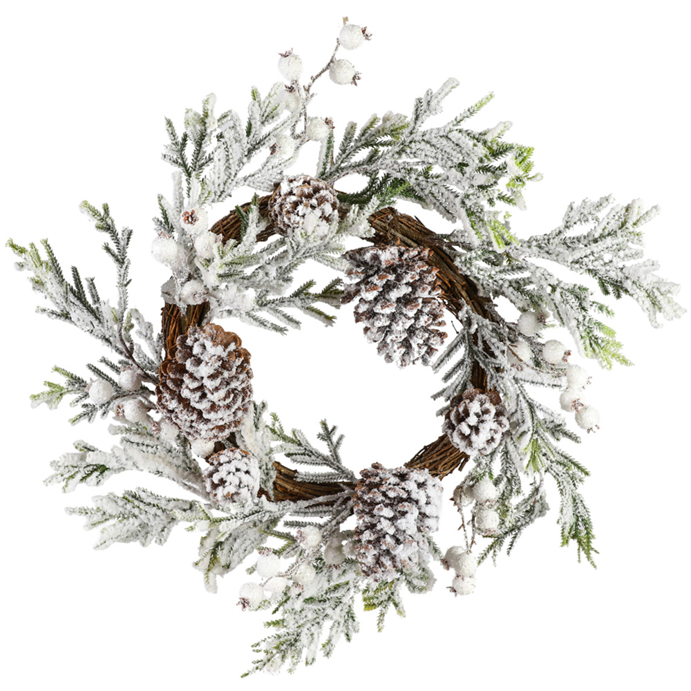 Dibor Winter Snowdrift Christmas Wreath 50cm Image 1