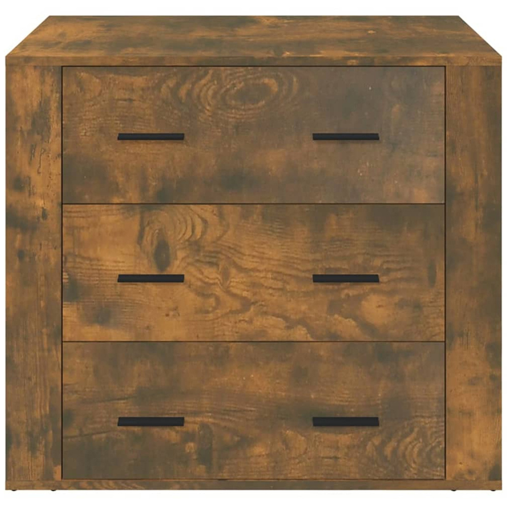 vidaXL 3 Drawer Smoked Oak Wide Sideboard Image 3