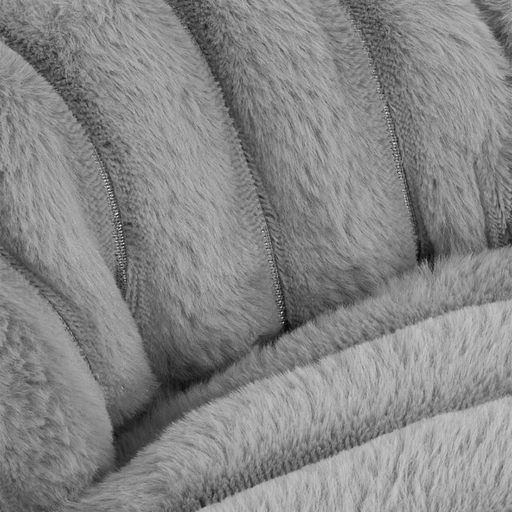 H&O Direct 80cm Grey Round Soft Warm Pet Bed Image 4