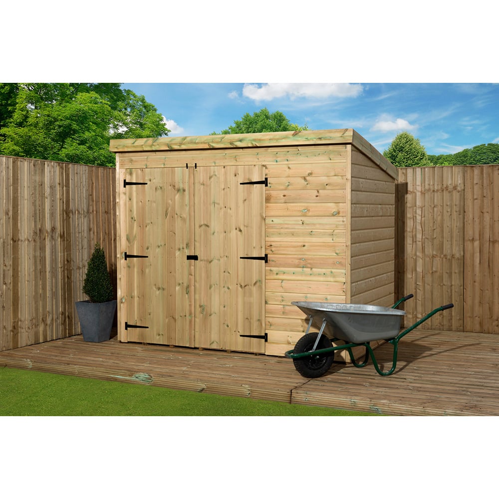 Empire Sheds 4000 8x 6ft Double Door Tongue and Groove Pent Garden Shed Image 2