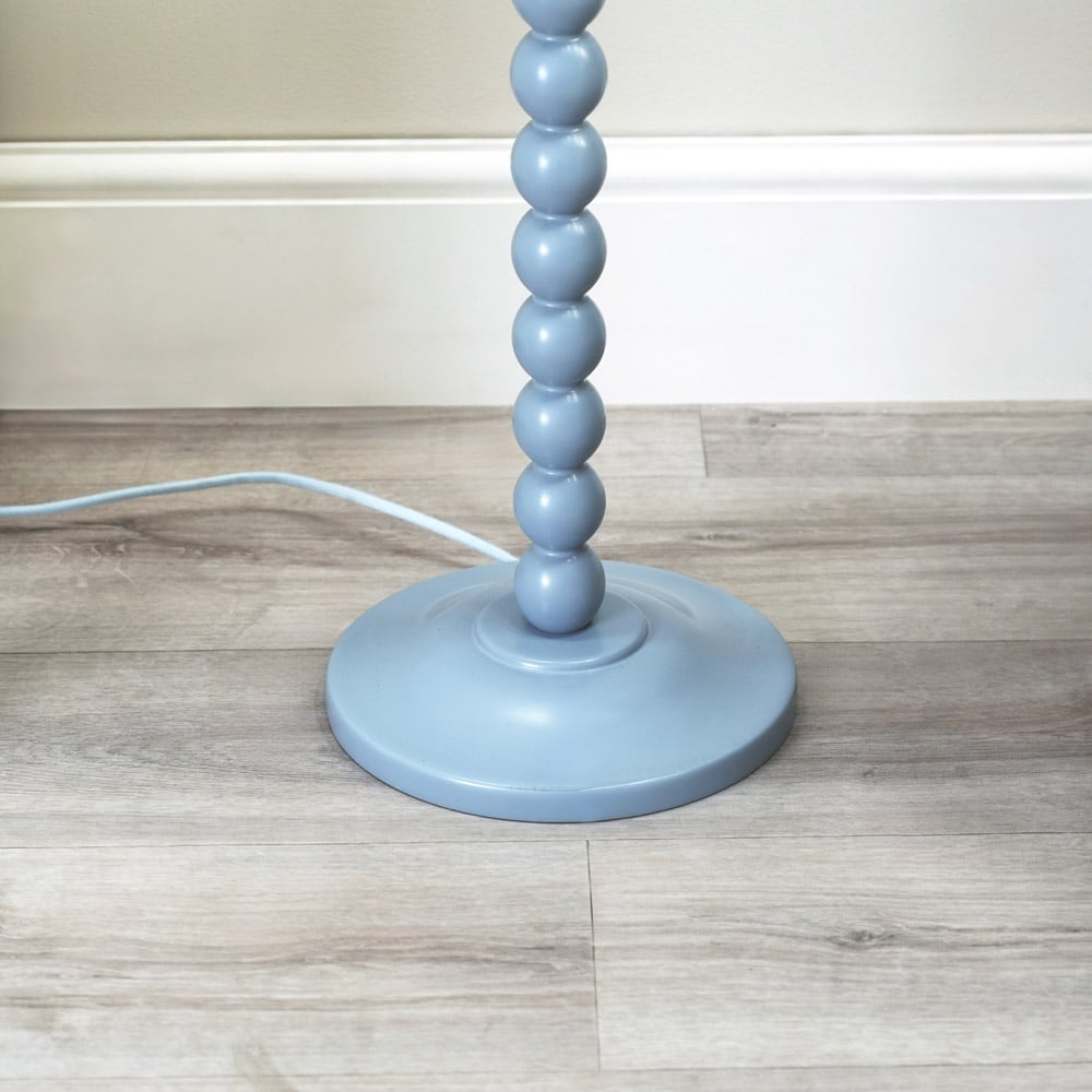 ValueLights Bobbins Green Scallop Shade Powder Blue LED Floor Lamp Image 3