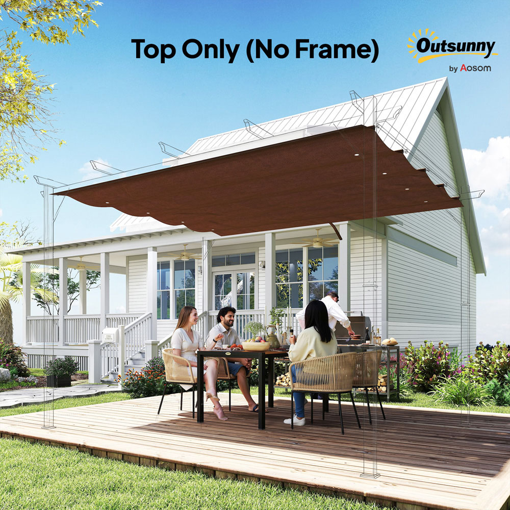 Outsunny 3 x 2m Coffee Retractable Sun Shade Pergola Roof Image 8