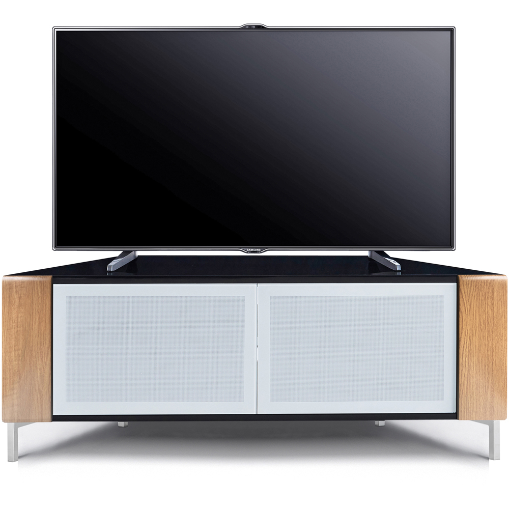 MDA Designs Corvus 2 Door Black Oak and White TV Cabinet Image 4