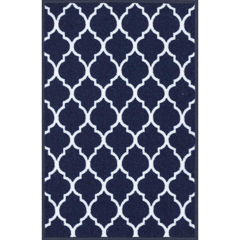 Desire Rugs Havana Navy Trellis Anti Slip Door Mat 220 x 67cm Image 1