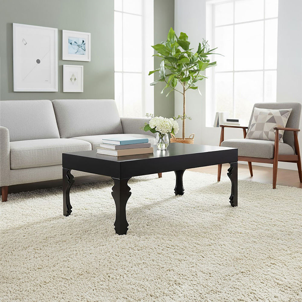 Premier Housewares High Gloss Black Rectangular Coffee Table Image 4