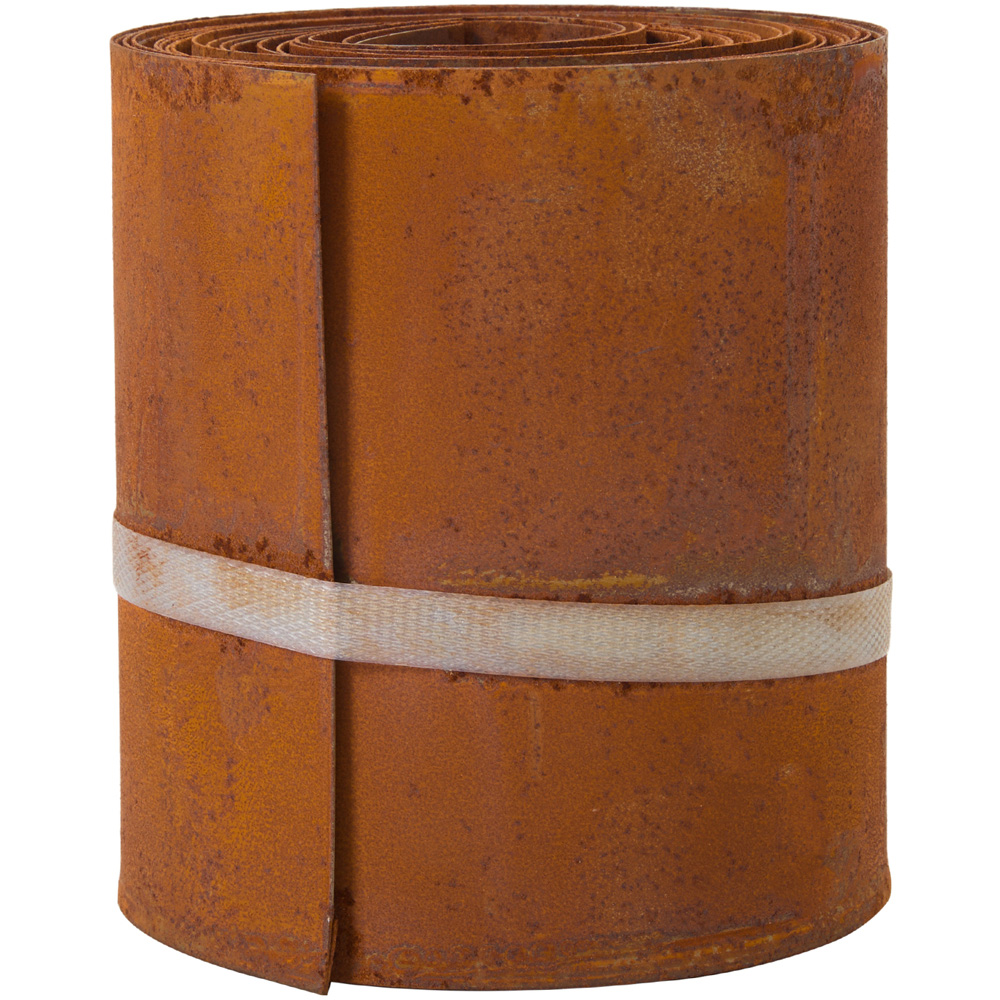 Living and Home 5m x 14cm Brown Metal Flexible Lawn Edging Image 1