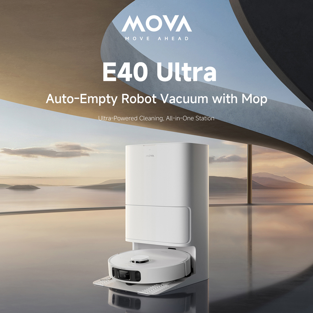 MOVA E40 Ultra 2-in-1 Auto Empty Robot White Vacuum and Mop Image 7