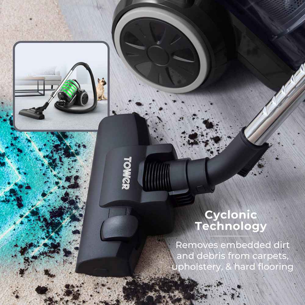 Tower TXP10 PET Platinum Multi Cyclonic Cylinder Vacuum Cleaner 800W Image 5