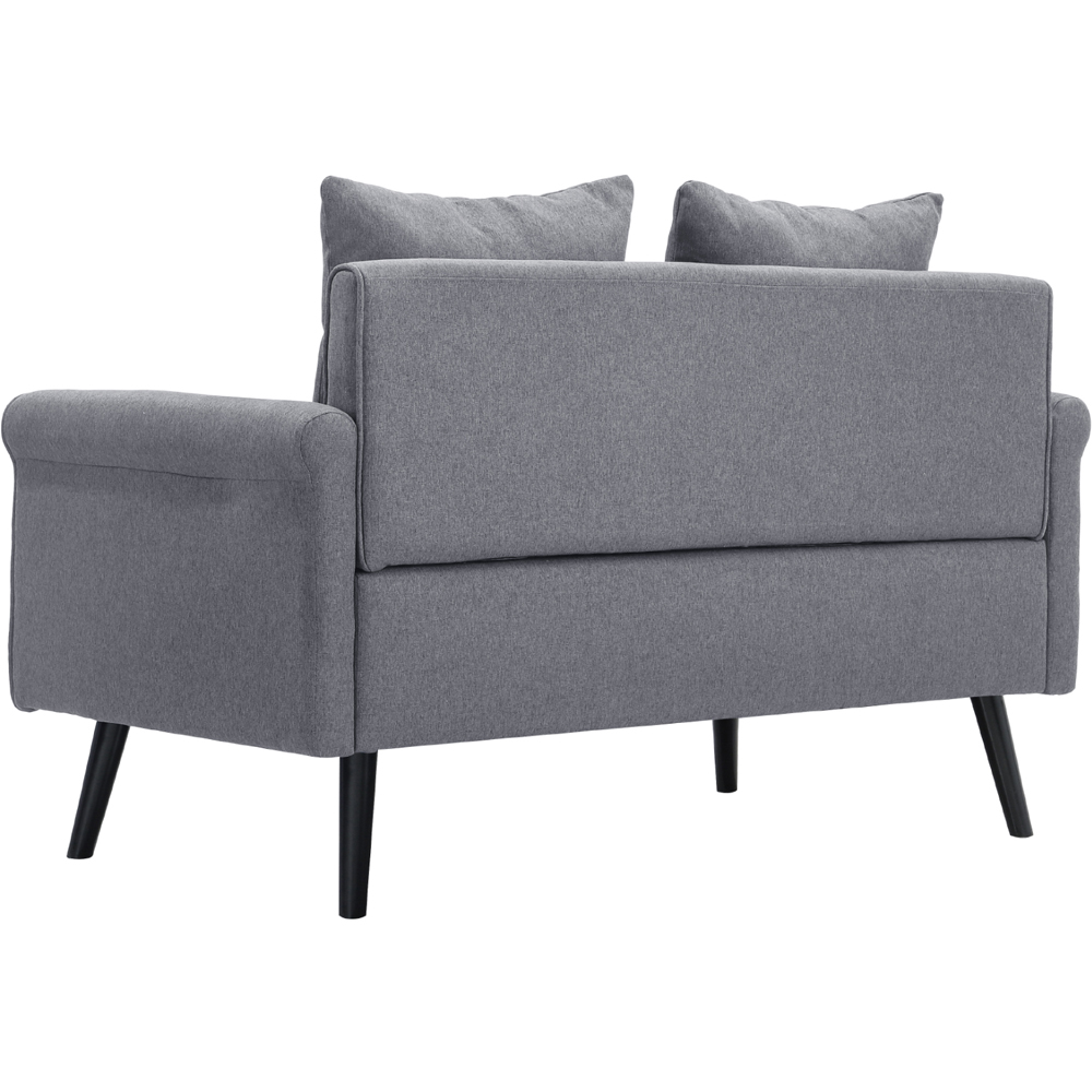 Living and Home 2 Seater Dark Grey Loveseat Sofa Image 4