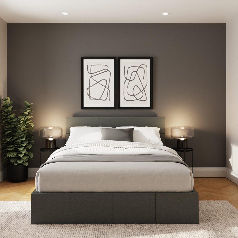 GFW Double Grey End Lift Ottoman Bed Image 7