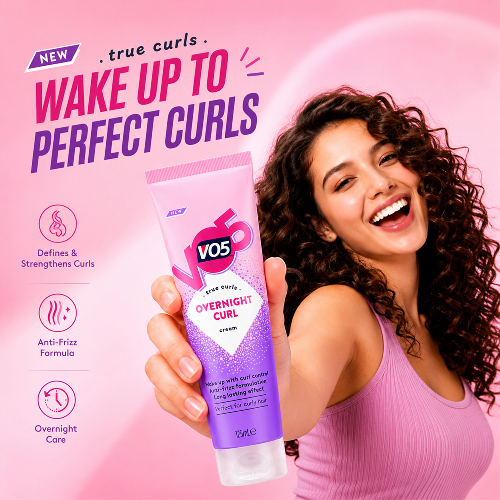 VO5 Overnight Curl Anti-Frizz Defining Hair Cream 125ml 3 Pack Image 5