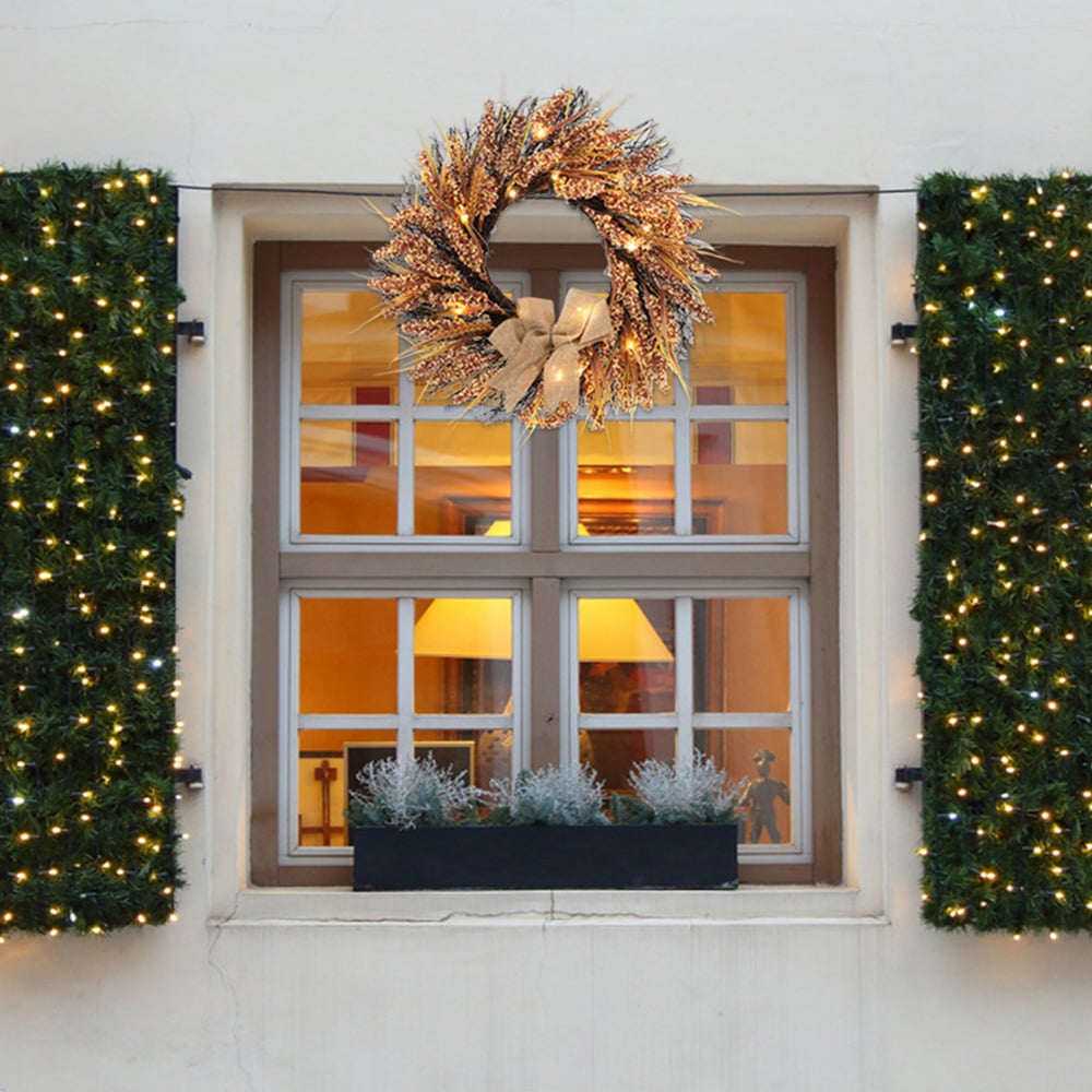 Living and Home LED Wreath with Golden Wheat Ears 50cm Image 8