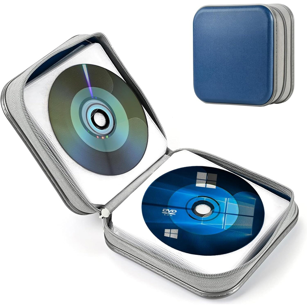 ATEK 40 Disc Blue Portable Zipped CD and DVD Storage Case Image 2
