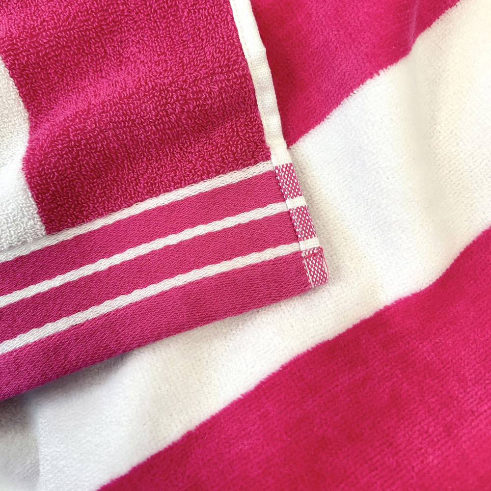 Allure Bath Fashions Jumbo Cabana Cotton Pink Stripe Beach Towel Image 3