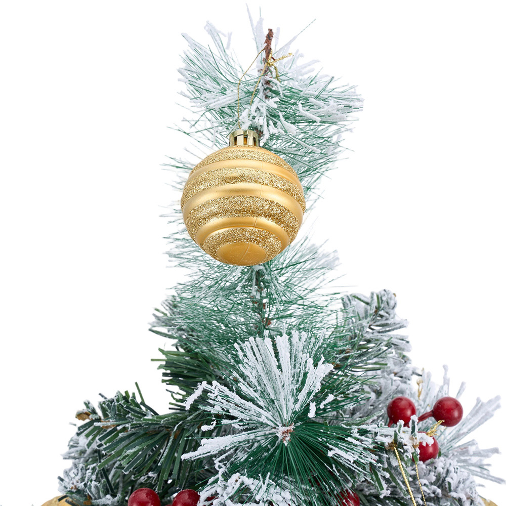 Living and Home Pre-Lit Artificial Christmas Tree with Berries and Baubles 2.2ft 2 Pack Image 5