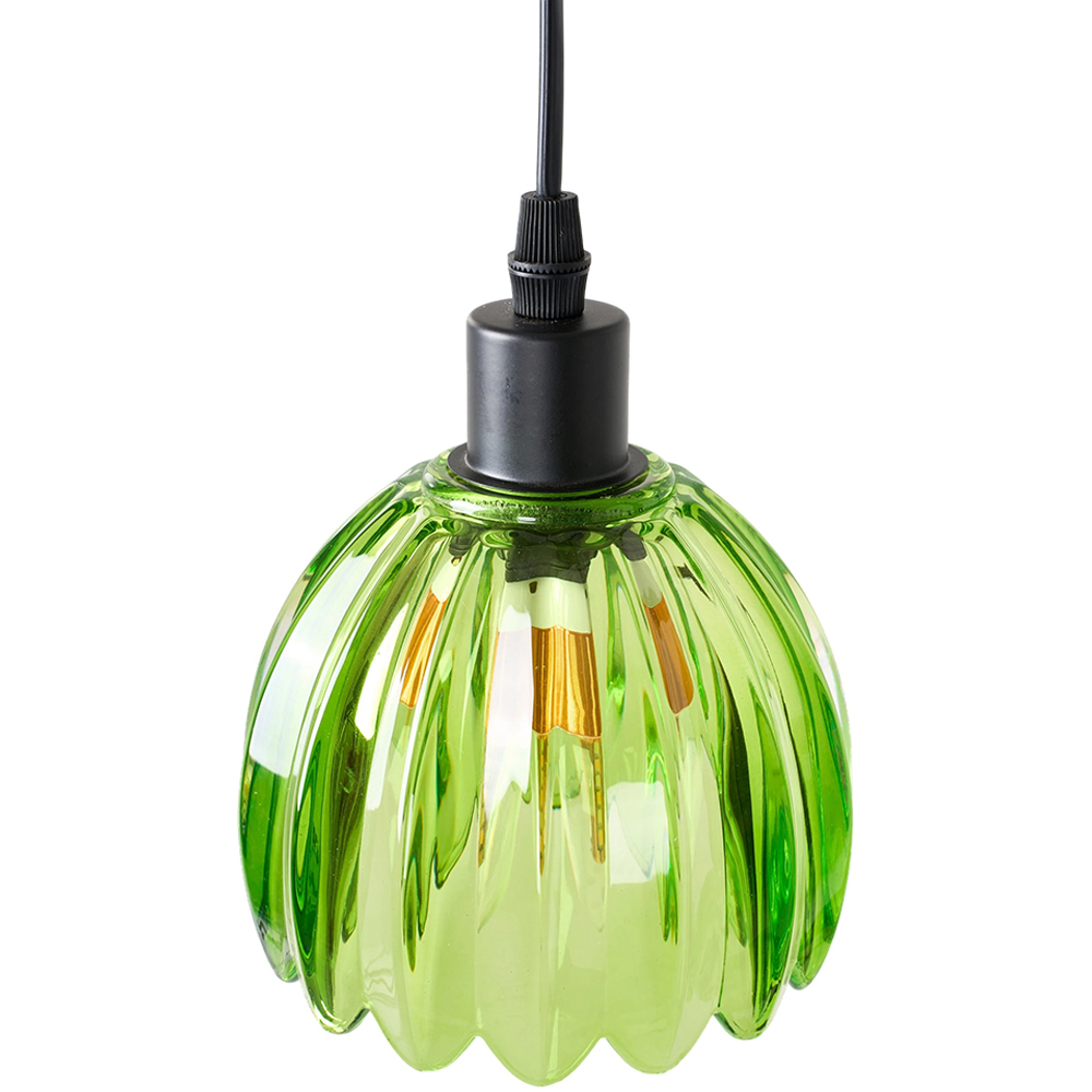 Living and Home Green Crystal Shade Black Metal E14 Floor Lamp Image 5