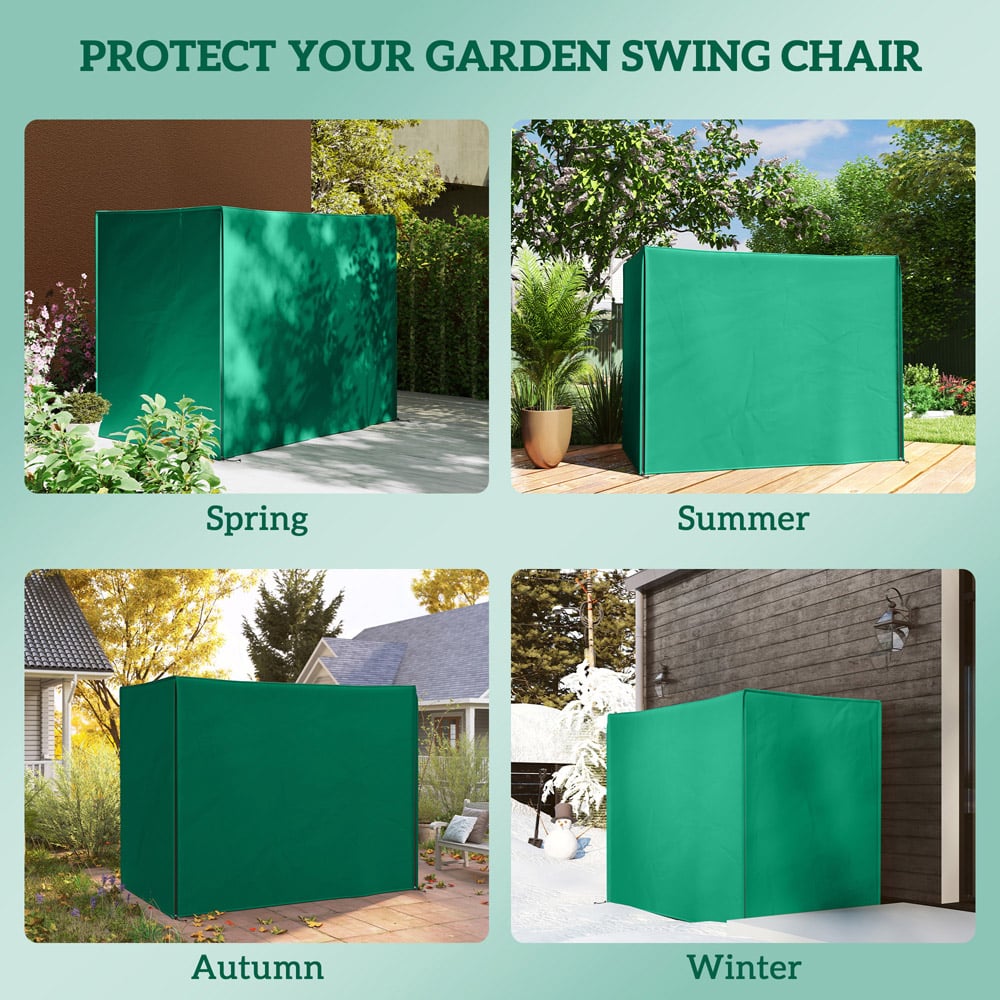 Outsunny 3 Seater Green Anti-UV Garden Swing Cover Image 4