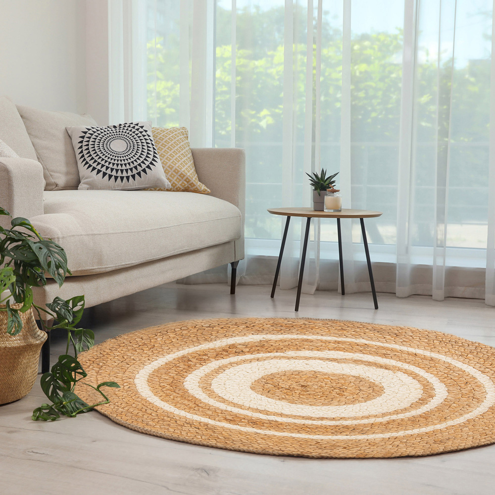 Esselle Home Altrincham Bleached Jute Circle Rug 90 x 90cm Image 6