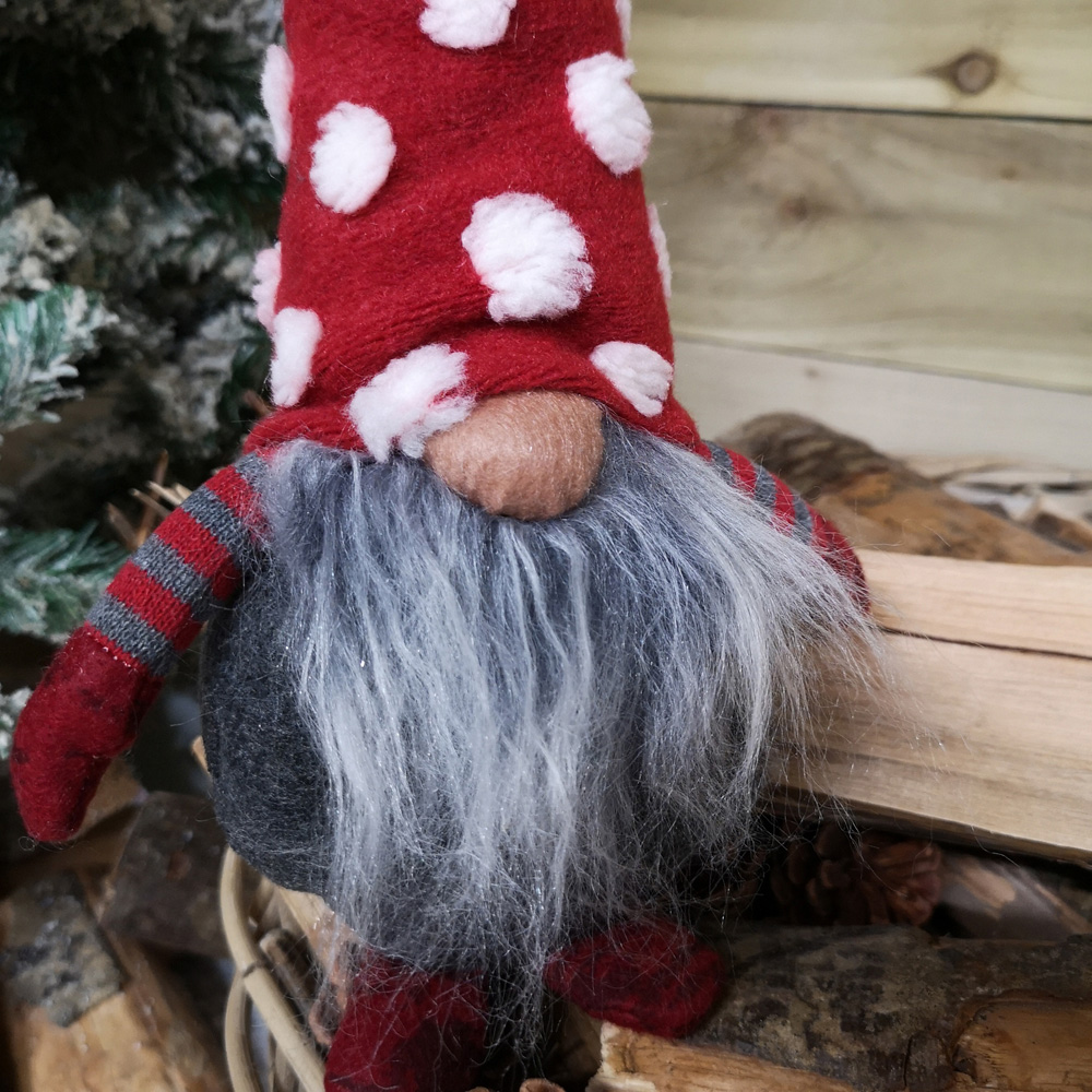 Samuel Alexander Red and Grey Bearded Gonk Christmas Decoration 32cm Image 3