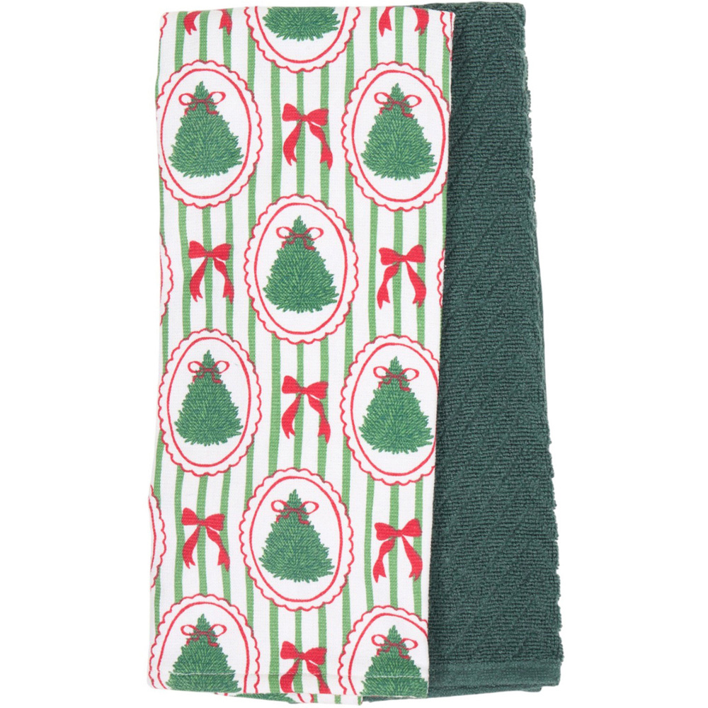 Pack of 2 Christmas Tree Bow Tea Towels Image 8