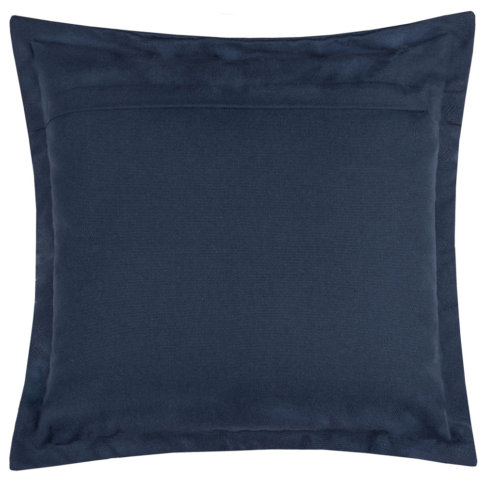 Yard Holmfirth Blue Plain Cotton Canvas Cushion 45 x 45cm Image 3