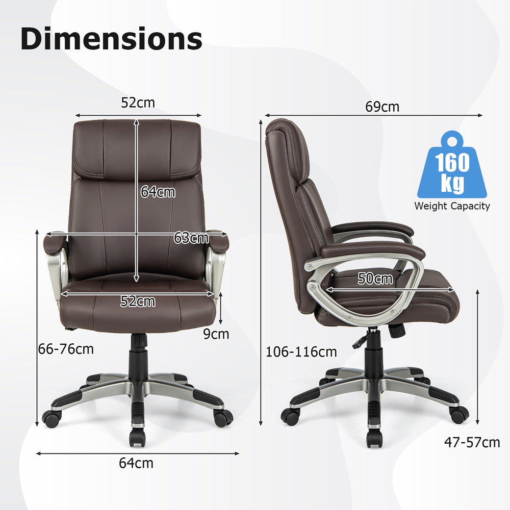 Costway Ergonomic Office Chair with Flip Up Armrests Image 9