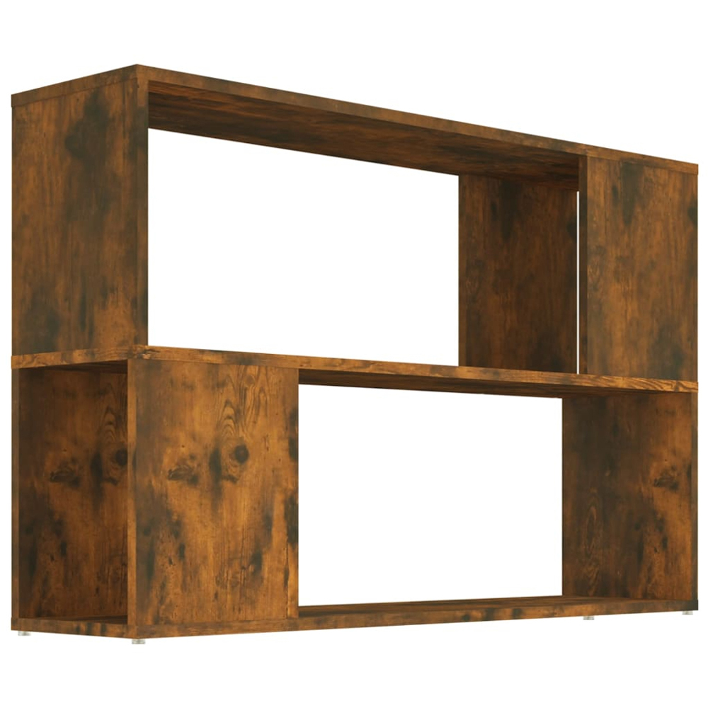 vidaXL 2 Shelf Smoked Oak Bookcase Image 2