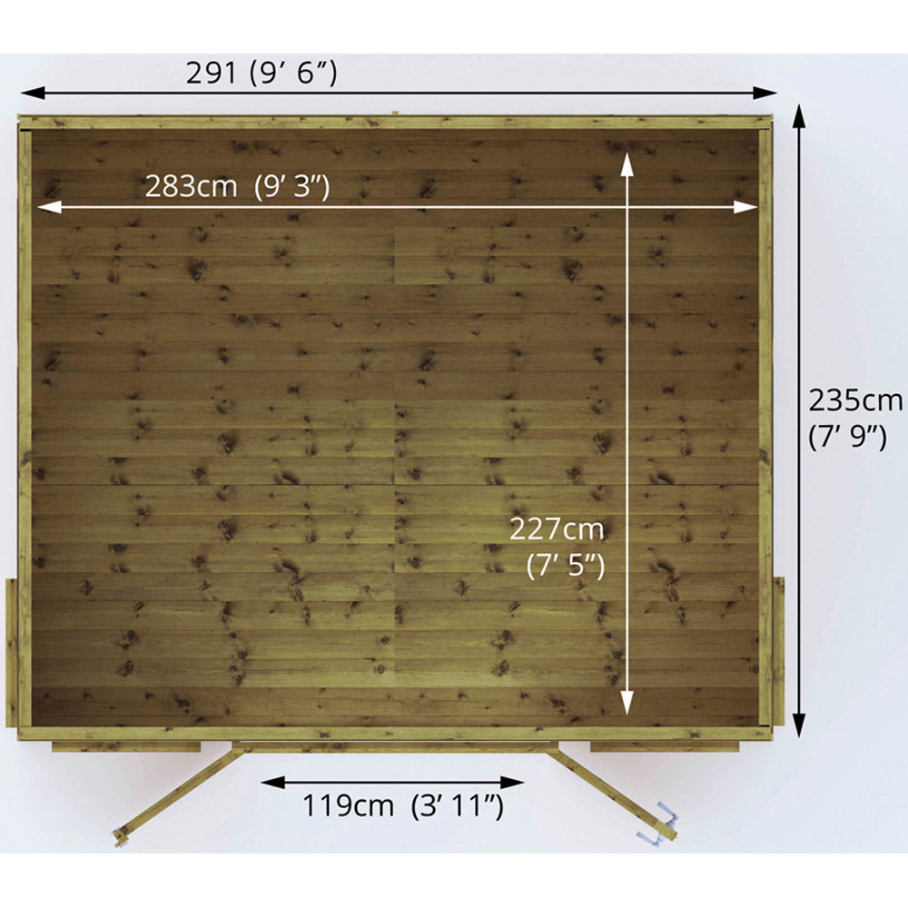 Mercia Helios 10 x 8ft Double Door Premium Shiplap Traditional Summerhouse Image 8