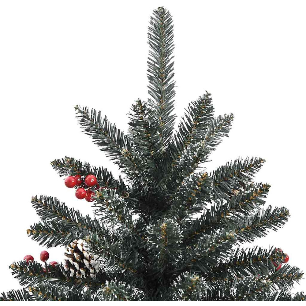 vidaXL Pre-Lit Blue Baubles and Pinecones Green Artificial Snow Tipped Christmas Tree 8ft Image 7