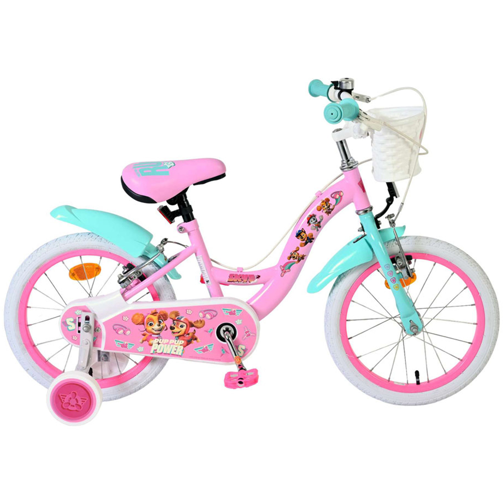 Volare Paw Patrol Kids 16 inch Multicolour Bike with Stabilisers and Basket Image 6