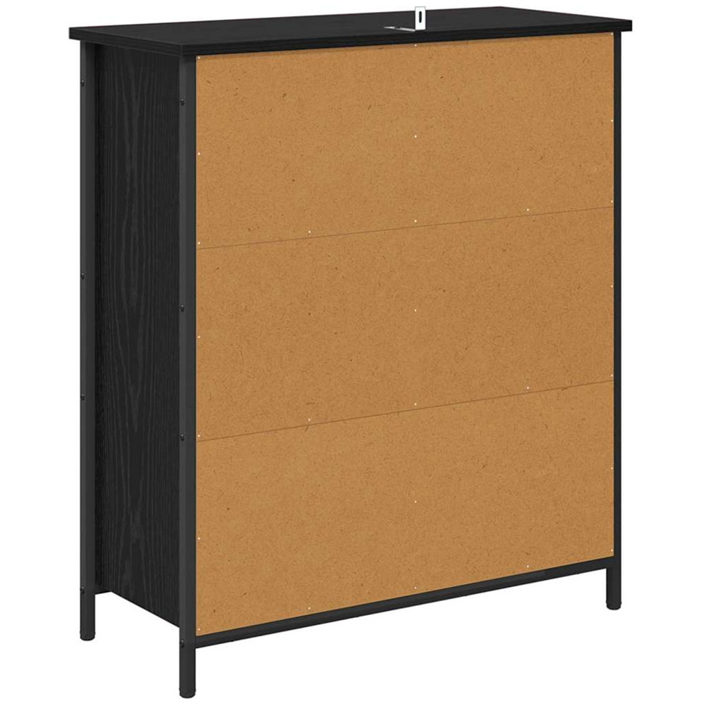 vidaXL Single Door 3 Shelf Black Oak Sideboard Image 7