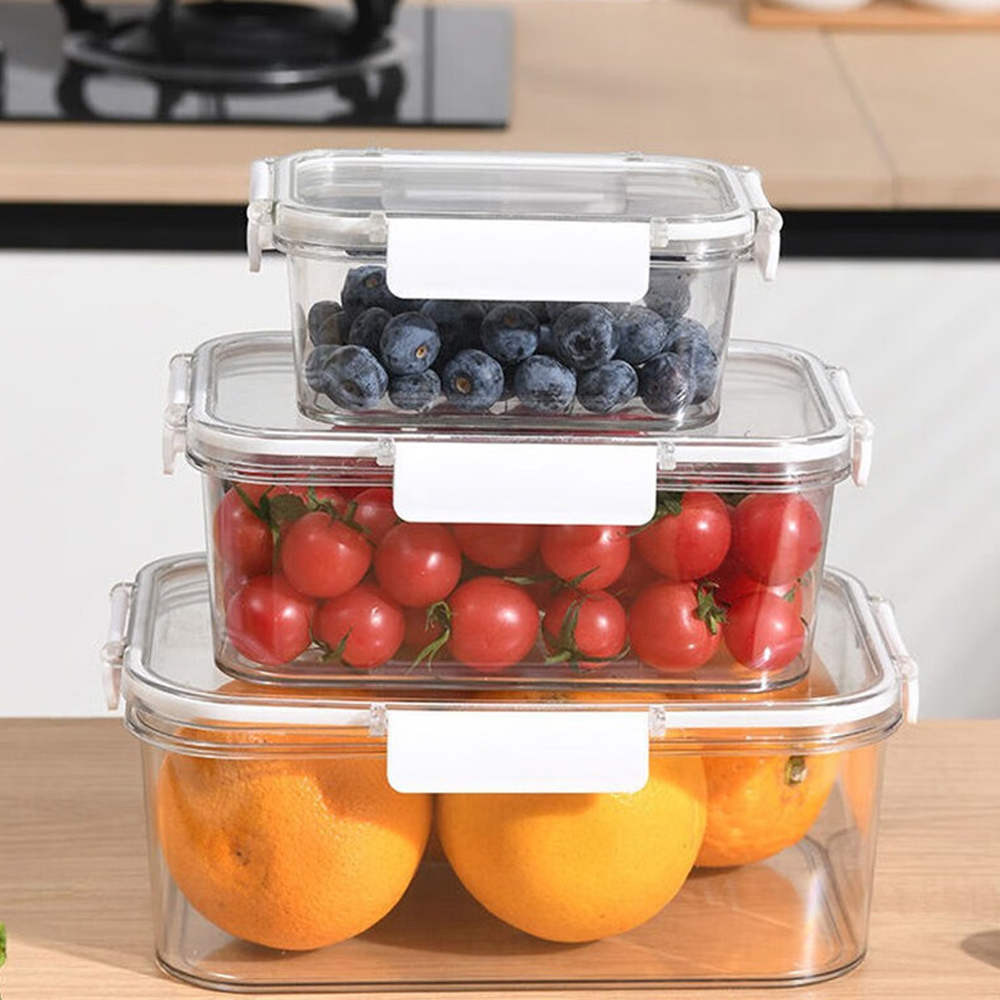 Living and Home Transparent Stackable Bento Lunch Box 3 Pack Image 2