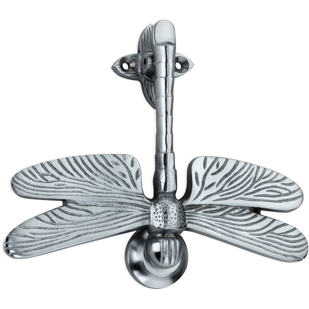 Spira Brass Satin Chrome Dragonfly Door Knocker Image 1