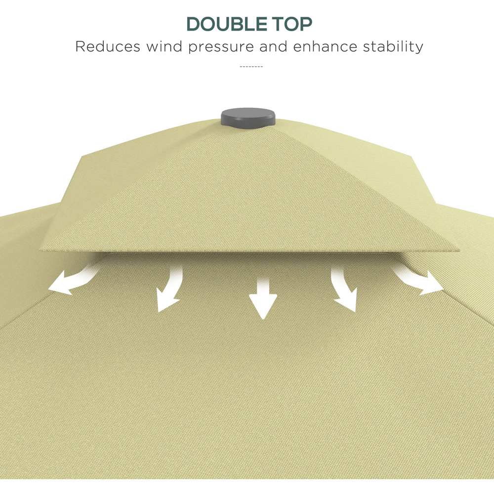 Outsunny Beige Square Double Tier Cantilever Parasol with Ruffles 2.5m Image 6