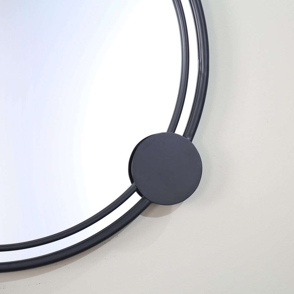 Charles Bentley Warsaw Black Dotted Round Wall Mirror Image 4