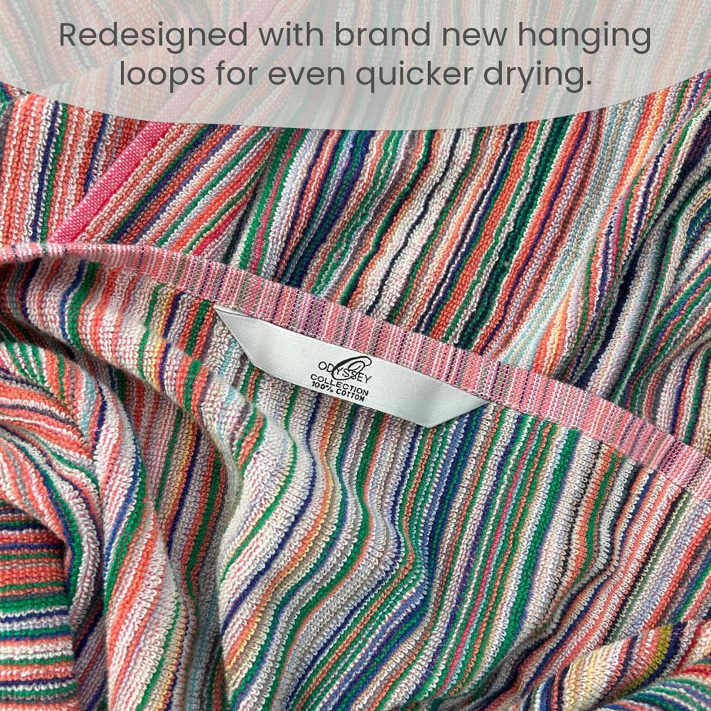 Allure Bath Fashions Remnant Yarn Recycled Cotton Striped Bath Sheet 2 Pack Image 4