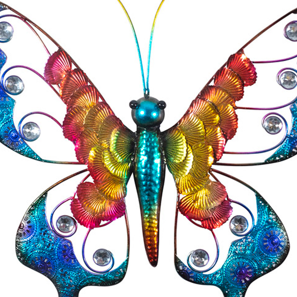 St Helens Multicolour Metal Butterfly Garden Wall Ornament Image 3