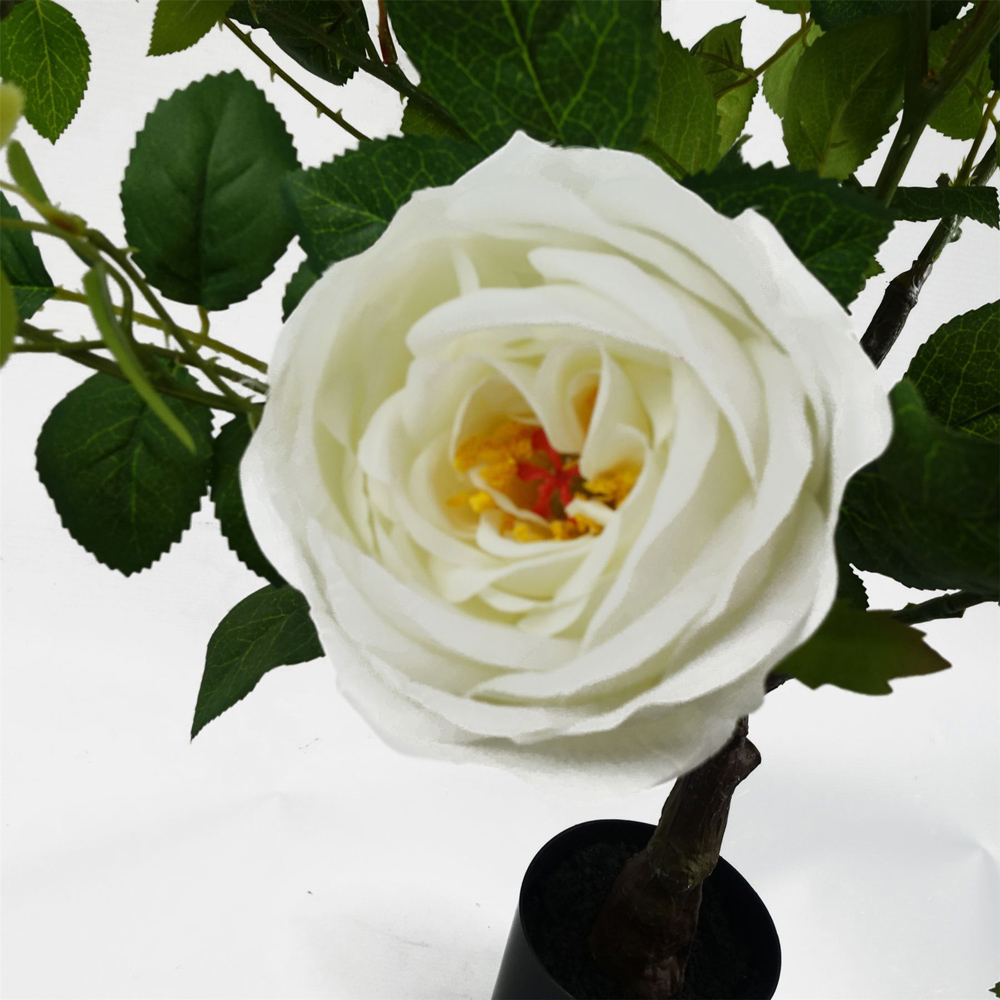 Leaf White Camellia Rose Artificial Plant in Pot 70cm Image 2