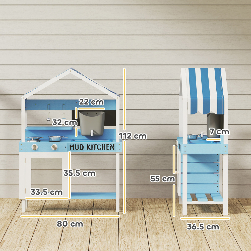 Tommy Toys AIYAPLAY Kids Blue Outdoor Mud Kitchen Play Set with Accessories Image 9
