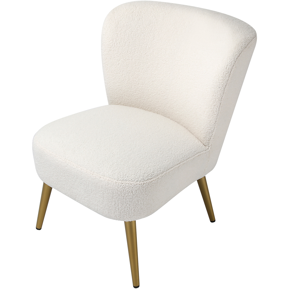 Shaun Cream Boucle Accent Chair with Golden Legs Image 5